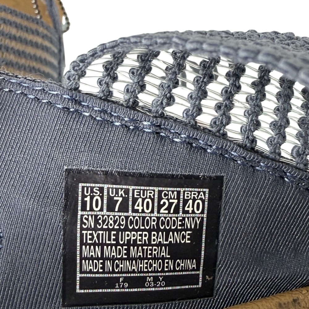 Skechers Brie Dawdle Sandals Womens 10 Navy Textile Wedge Stretch Strappy Luxe - Picture 8 of 11